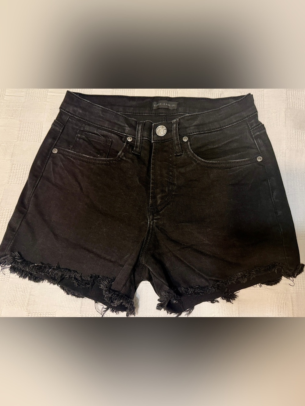 Silver Jeans Black Frayed Hem Denim Shorts - “Not Your Boyfriend’s Shorts”